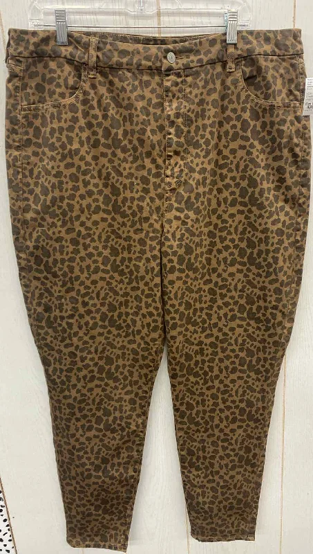 American Eagle Brown Womens Size 20 Pants Fashionable Button-Up Pants