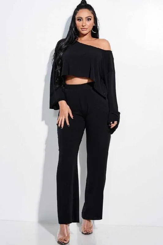 Long Slouchy Top And Pants Set Chic Capri Pants