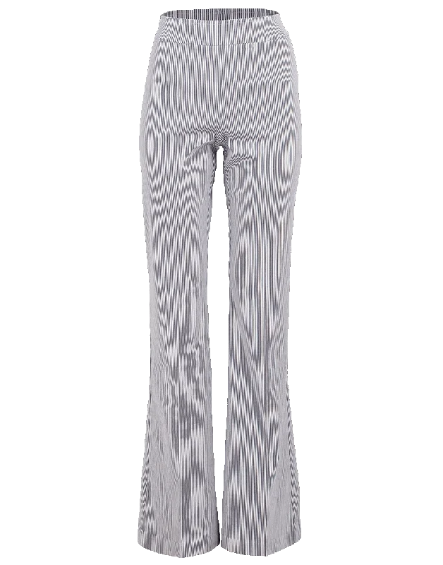 Stripe Seersucker Flare Pant Fashionable Work Pants