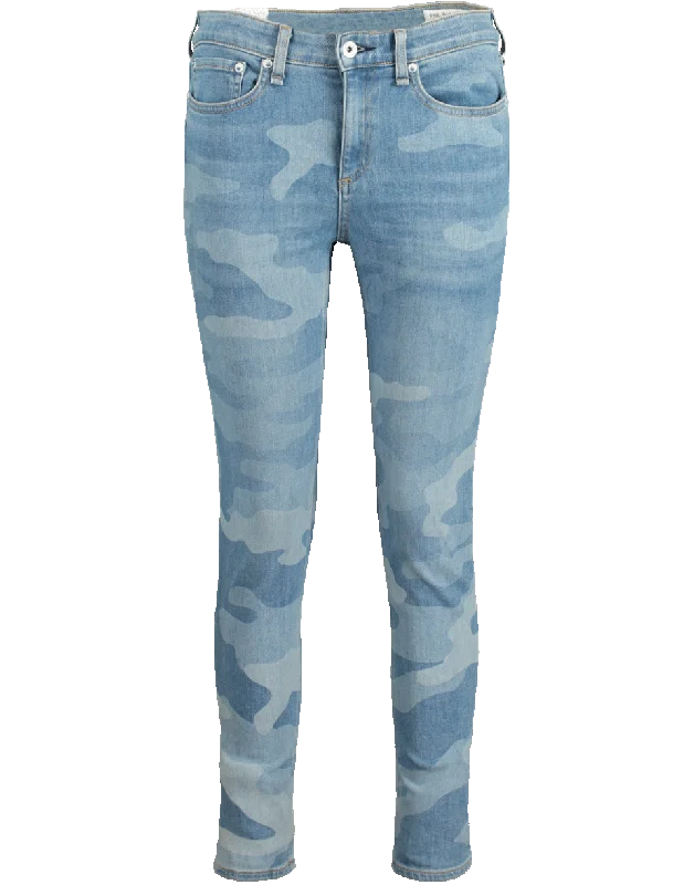 Camo Ankle Skinny Denim Pant Classic Straight Pants