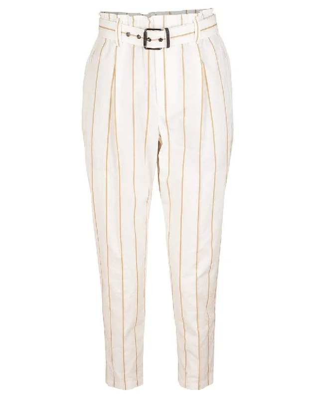 Striped Cotton Pull On Pant Classic Straight Pants