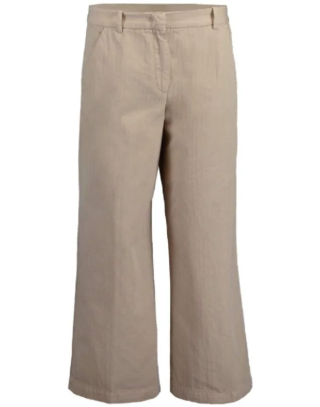 Cotton Linen Cropped Pant Trendy Work Pants