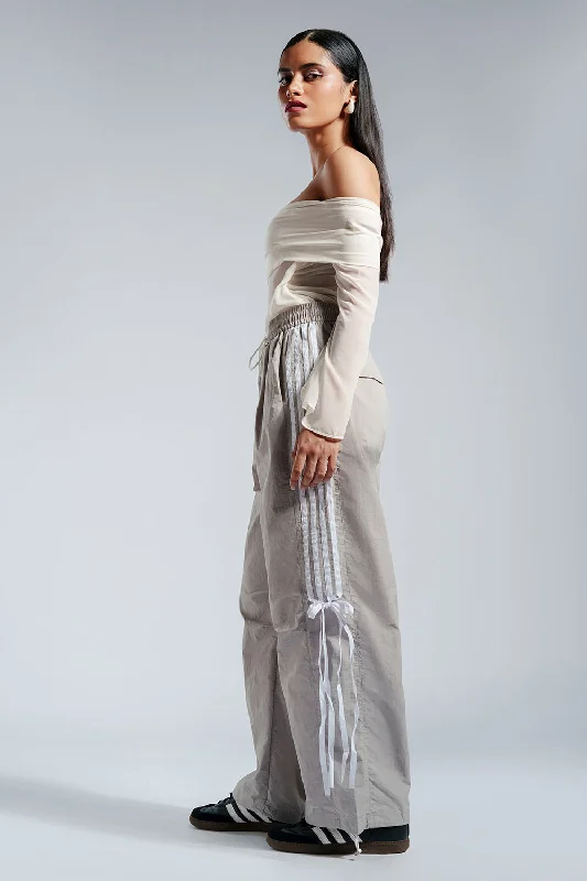 Steel Street Grey Parachute Pants Classic Straight Pants