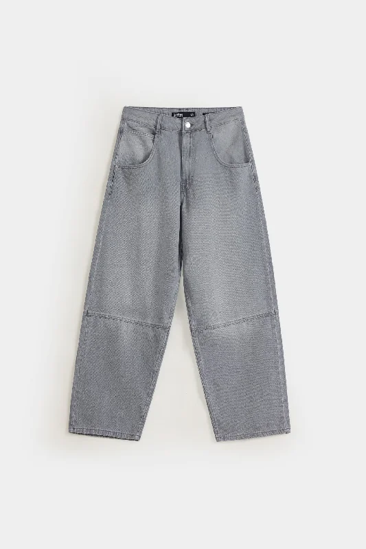 Skater Pants With Acid Wash Effect Classic Stretch Pants