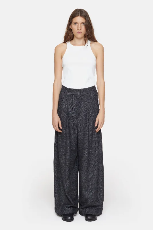 CLOSED WOMENS PANTS STYLE HANBURY - CHARCOAL Formal Wide-Leg Pants