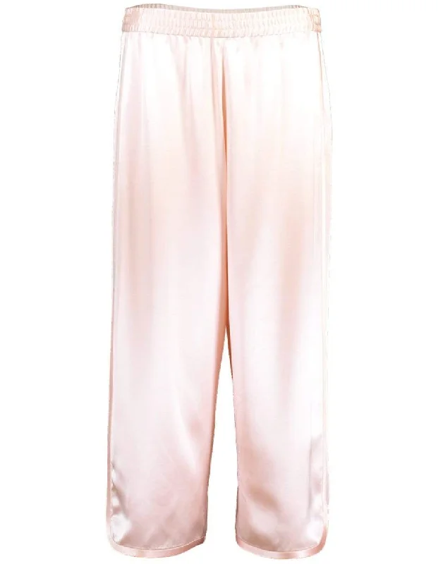 Blush Silk Charmeuse Track Pant Fashionable Sporty Pants