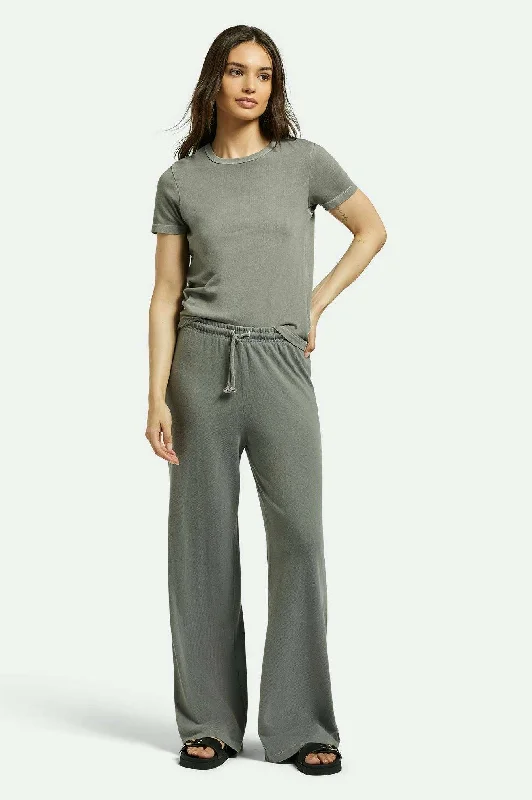 Carefree Organic Garment Dye Lounge Pant - Washed Black Soft Stretch Trousers