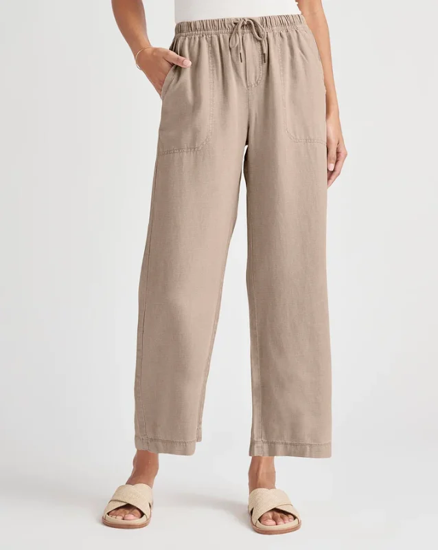 ANGIE CROP WIDE LEG PANT Casual Drawstring Pants
