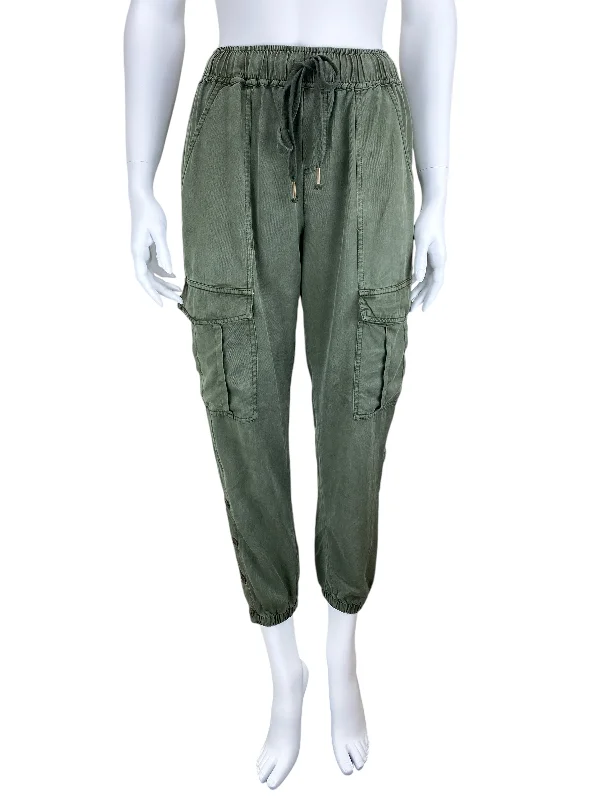 Young Fabulous & Broke Women's Cargo Jogger Pant Olive Green Size S Elegant Wool Trousers Young Fabulous & Broke Women's Cargo Jogger Pant Olive Green Size S Elegant Wool Trousers
