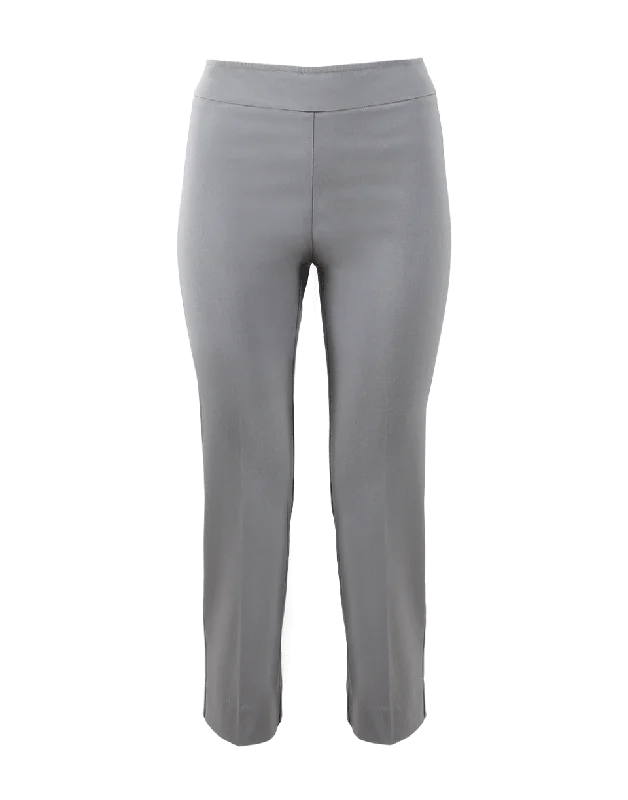 Milan Pull-On Cropped Pant Fashionable Button-Up Pants