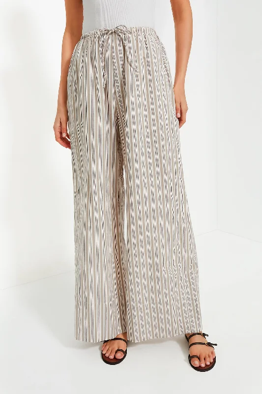 Stripe Vivianne Drawstring Pant Comfortable Denim Pants