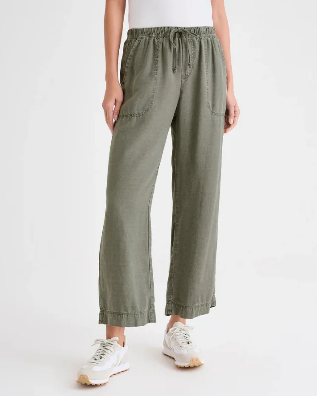 ANGIE CROP WIDE LEG PANT Relaxed Casual Leggings