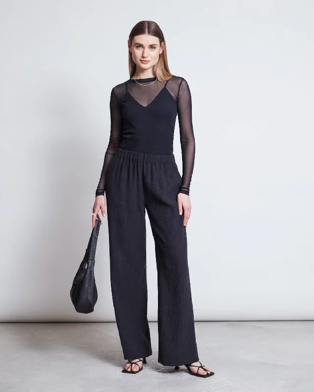 CRINCLE PANTS HAVA BLACK Casual Skinny Fit Pants