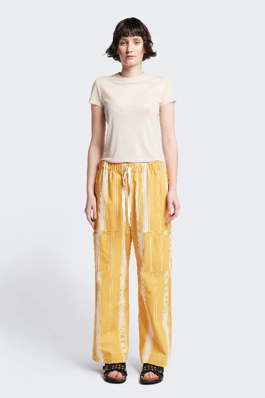 Aer Vital Pant Gold/Ecru Stylish Paperbag Waist Pants