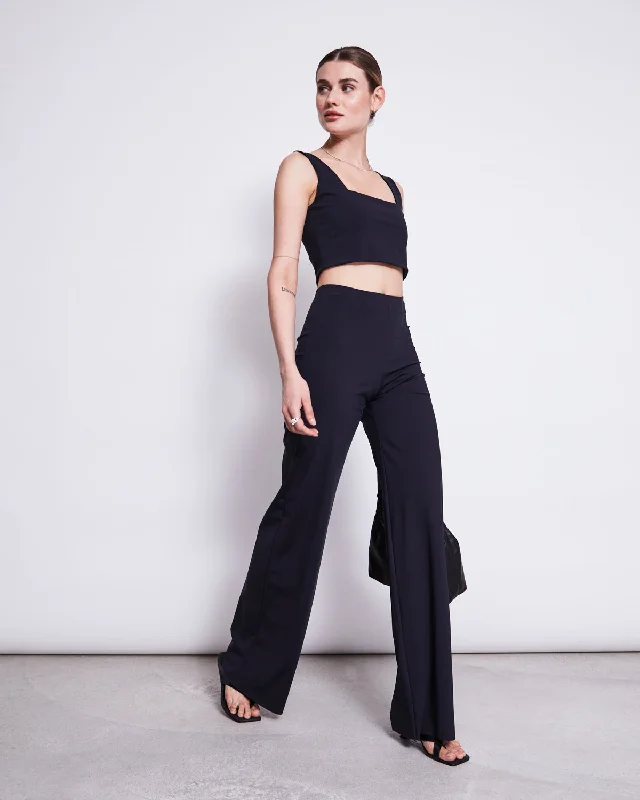 WIDE PANTS MARLENE BLACK Trendy Tapered Pants