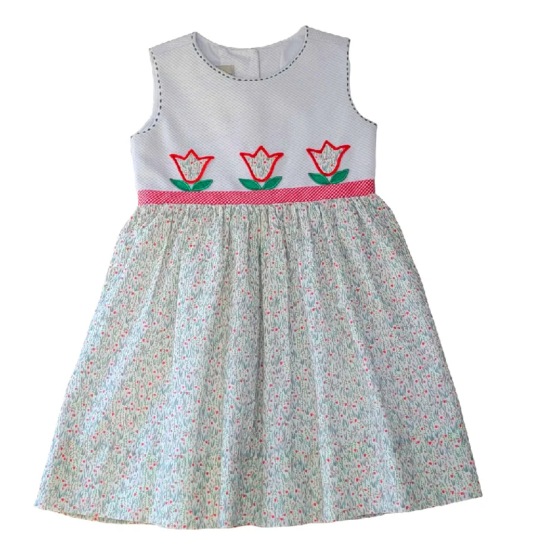 Tulips Applique girls dress