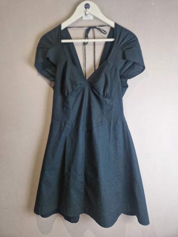 AllSaints Abbey black cotton dress - size 12