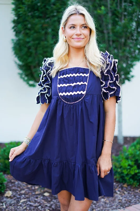 Soleil Dress - Navy - FINAL SALE