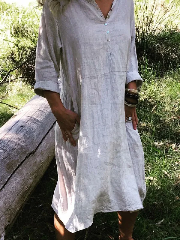 Cotton and Linen Casual Dress