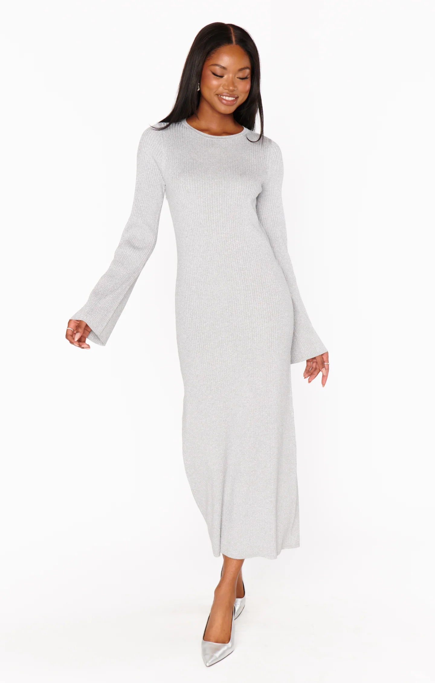 SHOW ME YOUR MUMU City Dress - Silver Shimmer - FINAL SALE