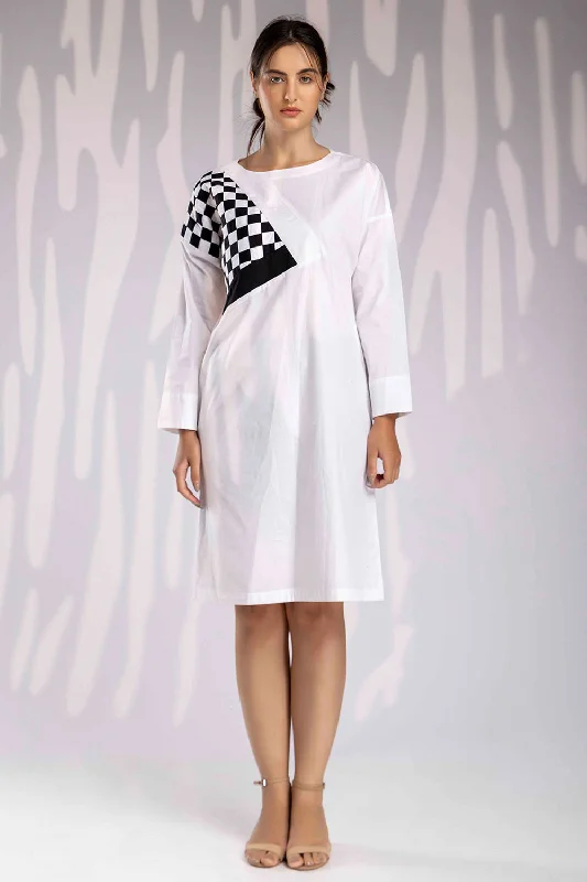 Matted Long Dress - White