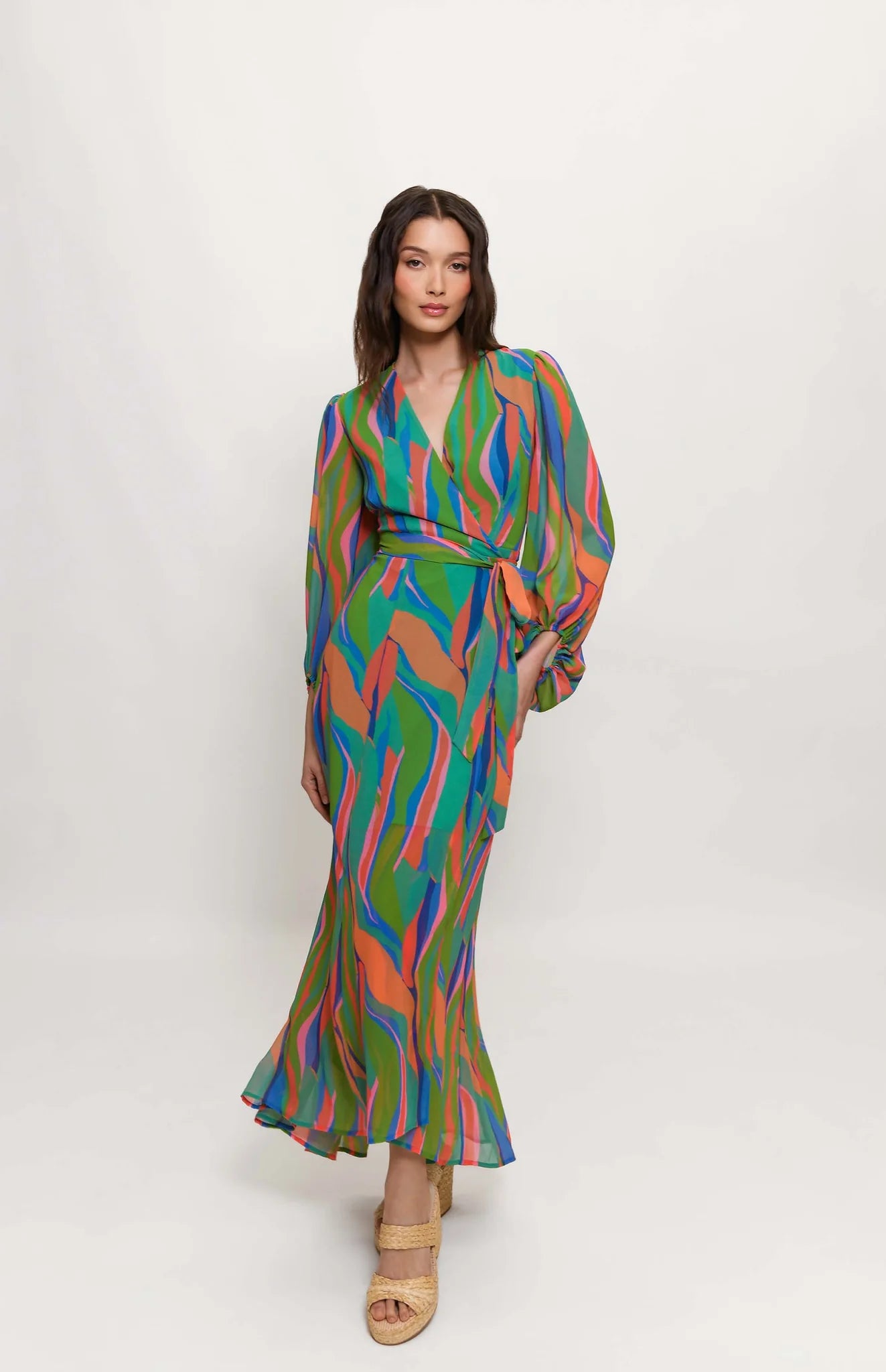 HUTCH Lindie Dress - Vibrant Psychedelic Swirl - FINAL SALE