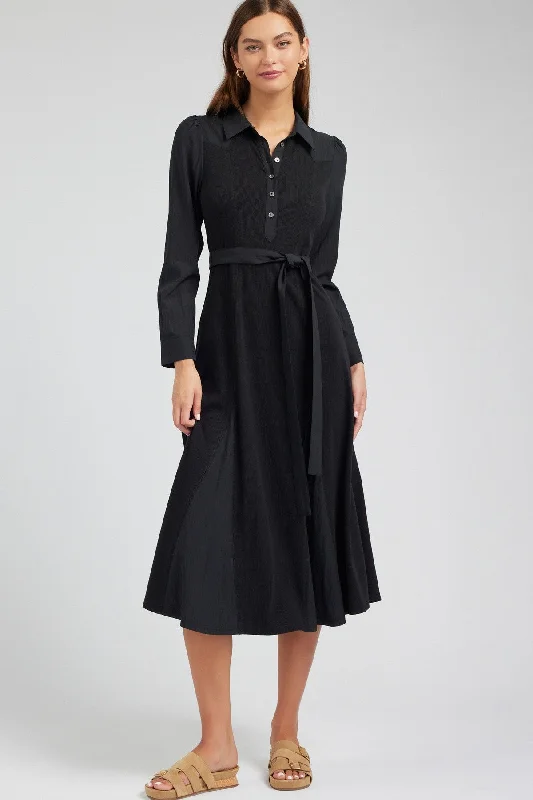 NYLAND Conney Henley Collar Long Dress