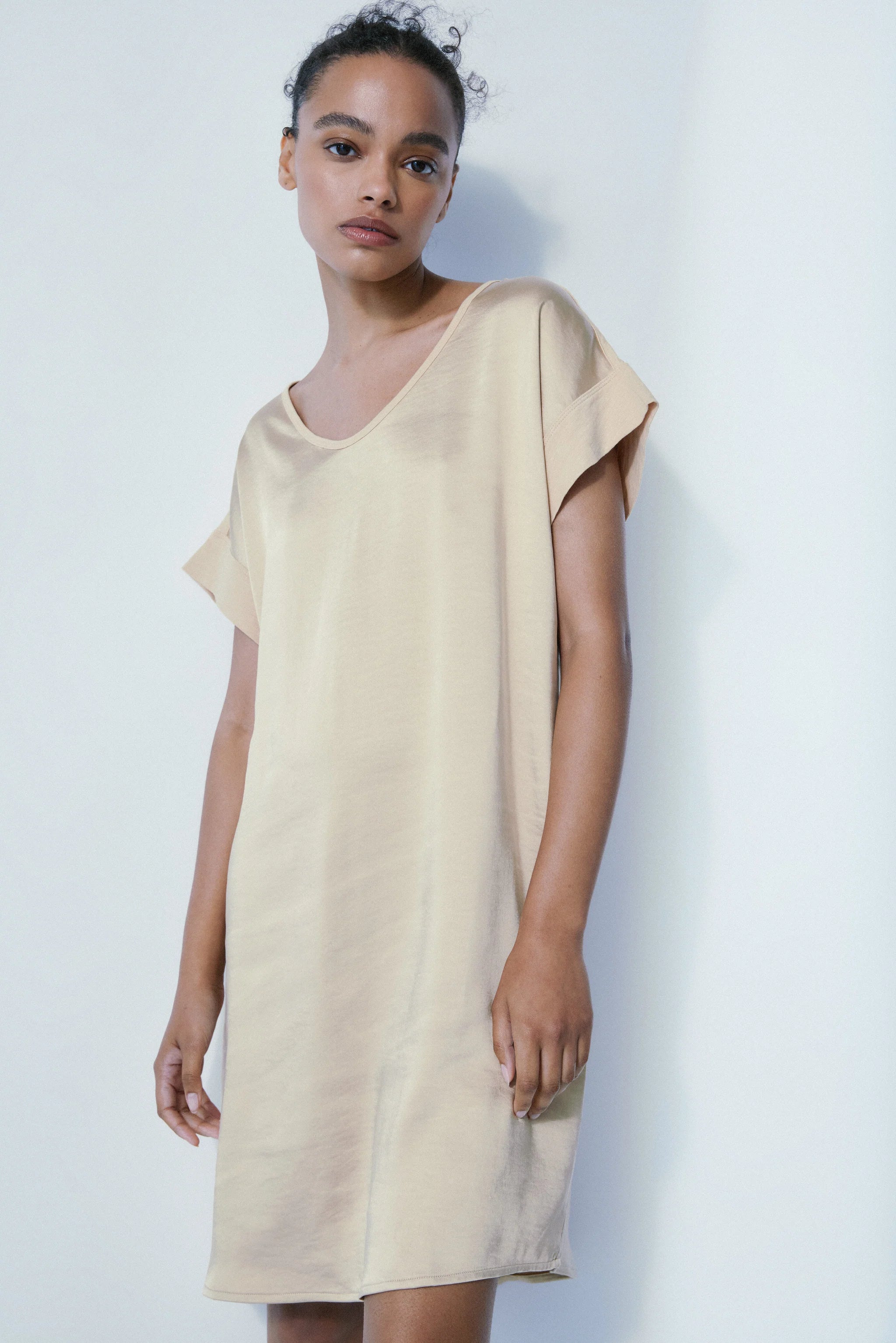 MELISSA NEPTON Lela Mixed Casual Dress - Nougat - FINAL SALE