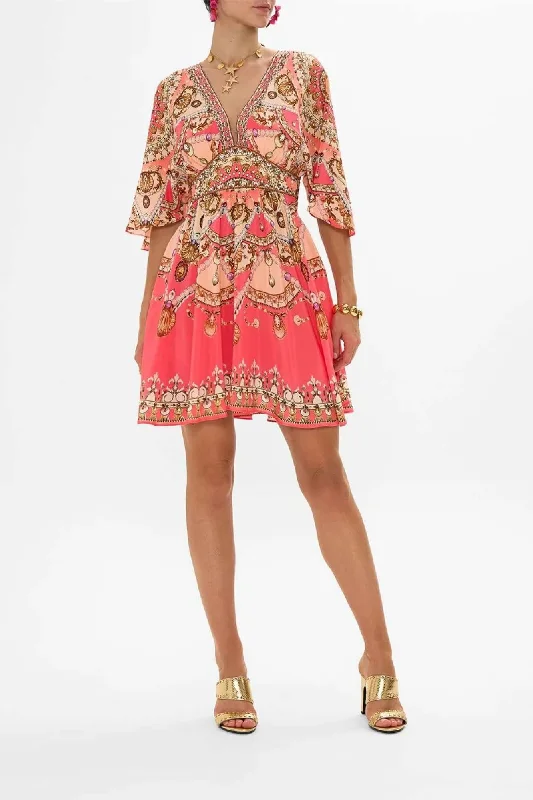 Short Waisted Dress in Shell Games