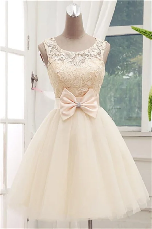 Elegant Cap Sleeves Lace Up Short Homecoming Dress K241