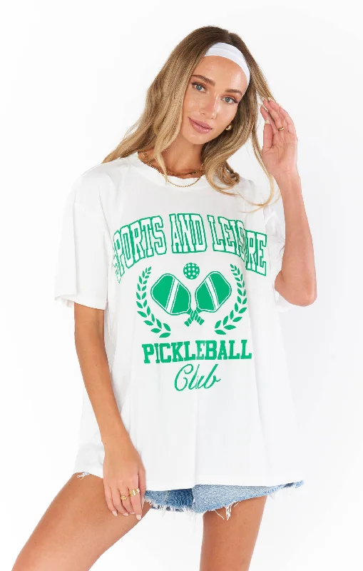 Airport Tee ~ Pickleball Club Graphic Houndstooth Herringbone Solid