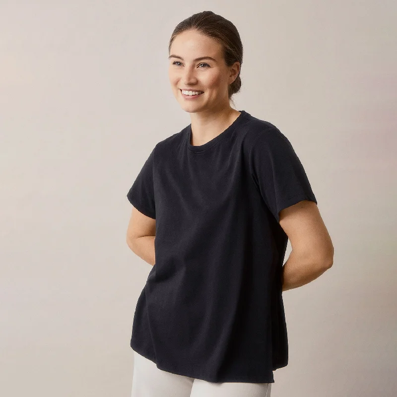 Cotton Maternity Tee - Black Terry Blend Velvet Blend Canvas Blend