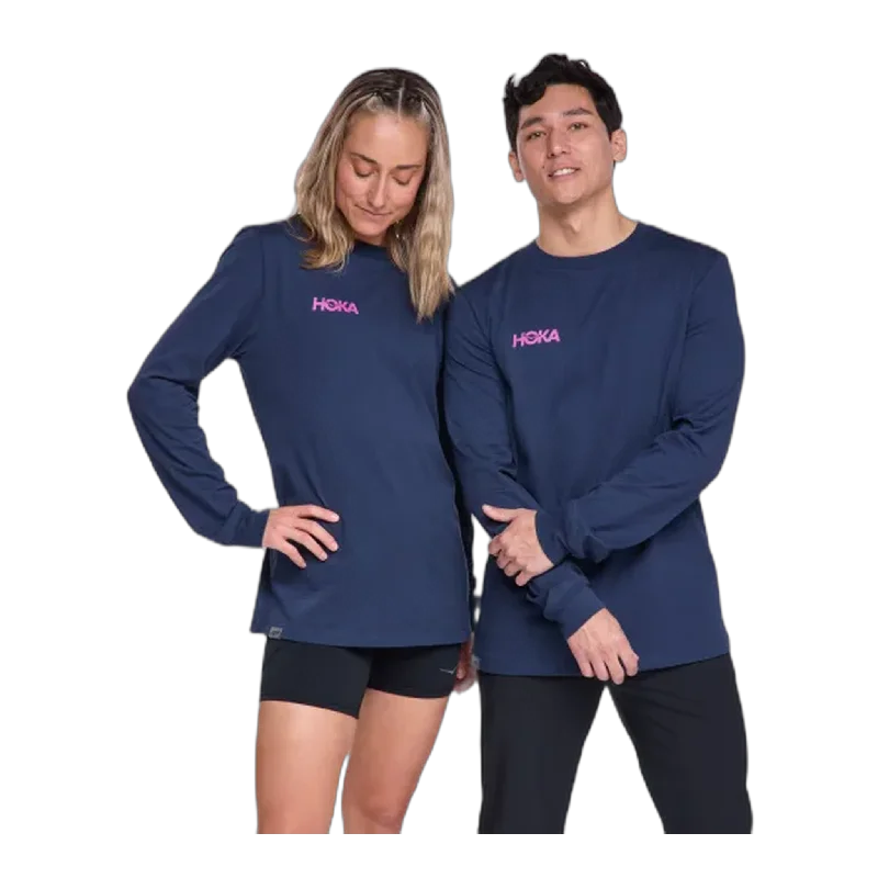 All Gender Hoka Sunrise Gpx LS Tee Oversized T-Shirt Spandex breathable