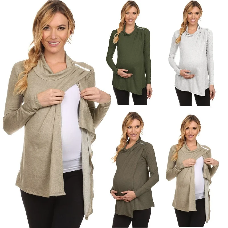 maternity dresses pregnant woman clothes Women's Long Sleeve Cowl Neck Side Open Nursing Tops T-shirts Breastfeeding 2019 Fashionable Trendy Casual maternity dresses pregnant woman clothes Women's Long Sleeve Cowl Neck Side Open Nursing Tops T-shirts Breastfeeding 2019 Fashionable Trendy Casual