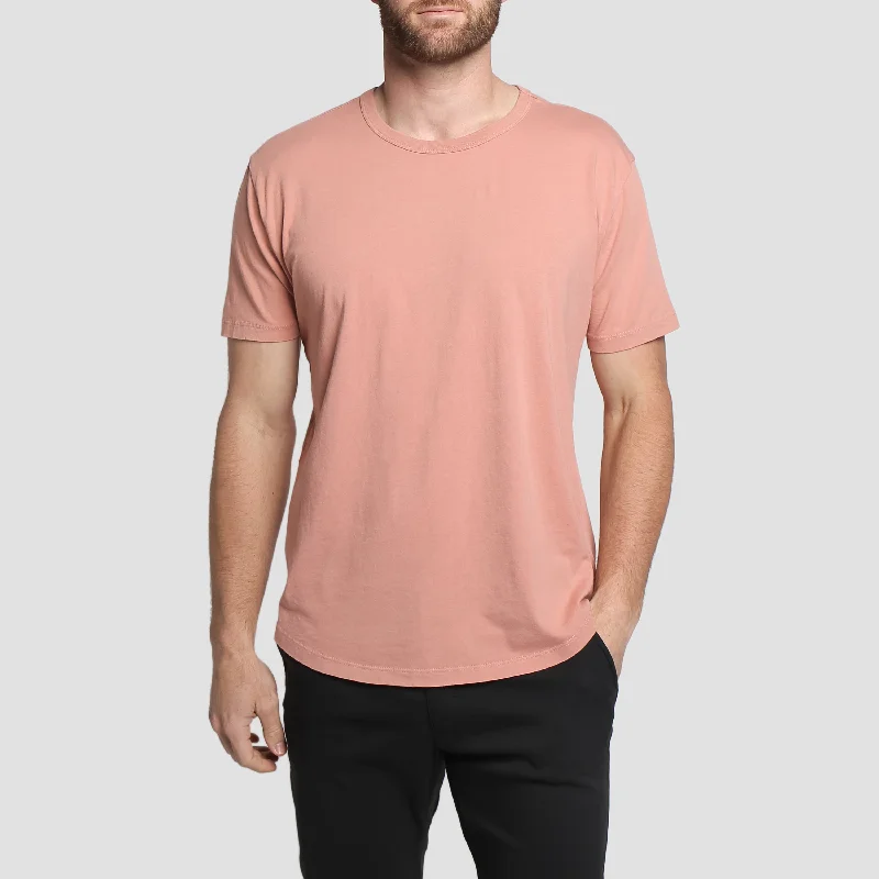 Natural Premium Scoop T-Shirt Terracotta Layered Multi-layer Single Layer