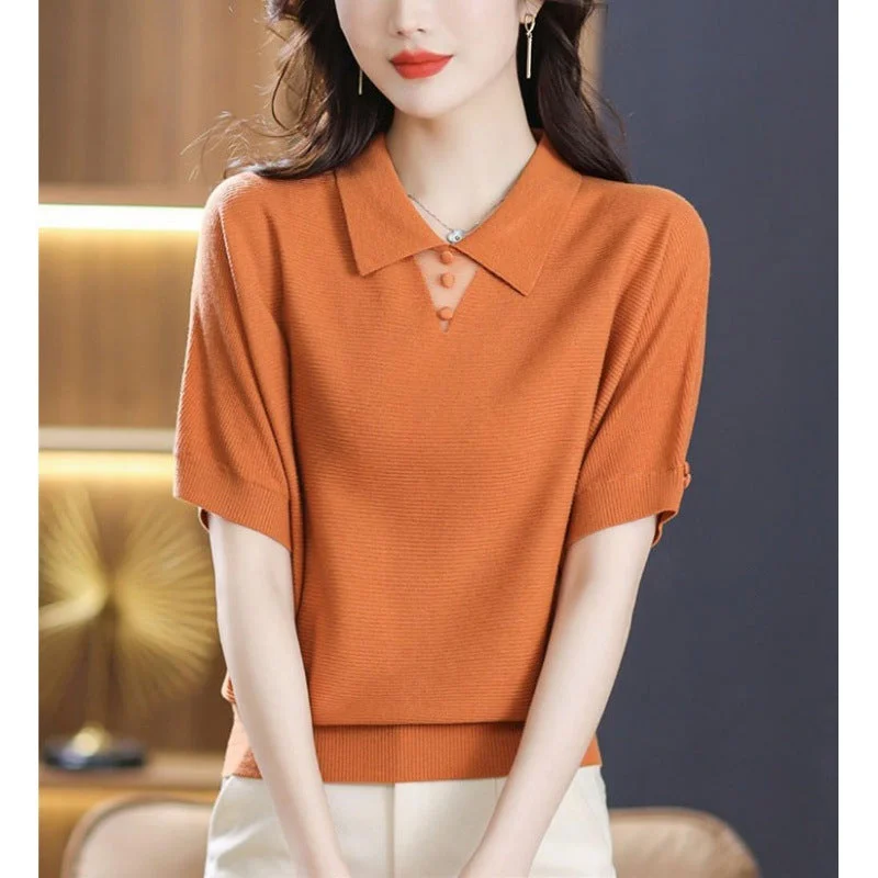 NiDELL Summer Top New Ladies T-shirt Short-Sleeved Knitted Bottoming Ice Silk Sweater Middle-Aged Mom Thin Shirt Jersey Fabric Tulle Fabric Batik Fabric NiDELL Summer Top New Ladies T-shirt Short-Sleeved Knitted Bottoming Ice Silk Sweater Middle-Aged Mom Thin Shirt Jersey Fabric Tulle Fabric Batik Fabric