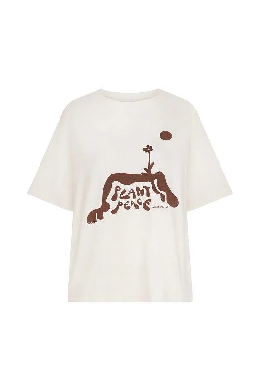PLANT PEACE TEE - CREAM Anti-Shrink Durable Soft