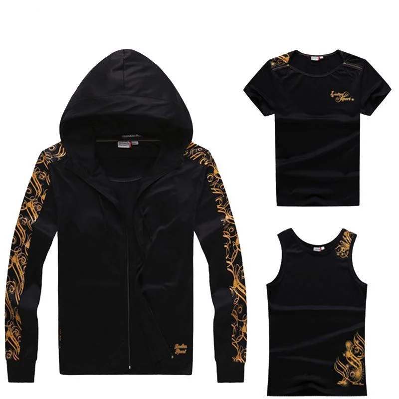 Work Out Set - Track Jacket,  Running T-Shirt, &  Running Vest Seamless Knitted Crochet