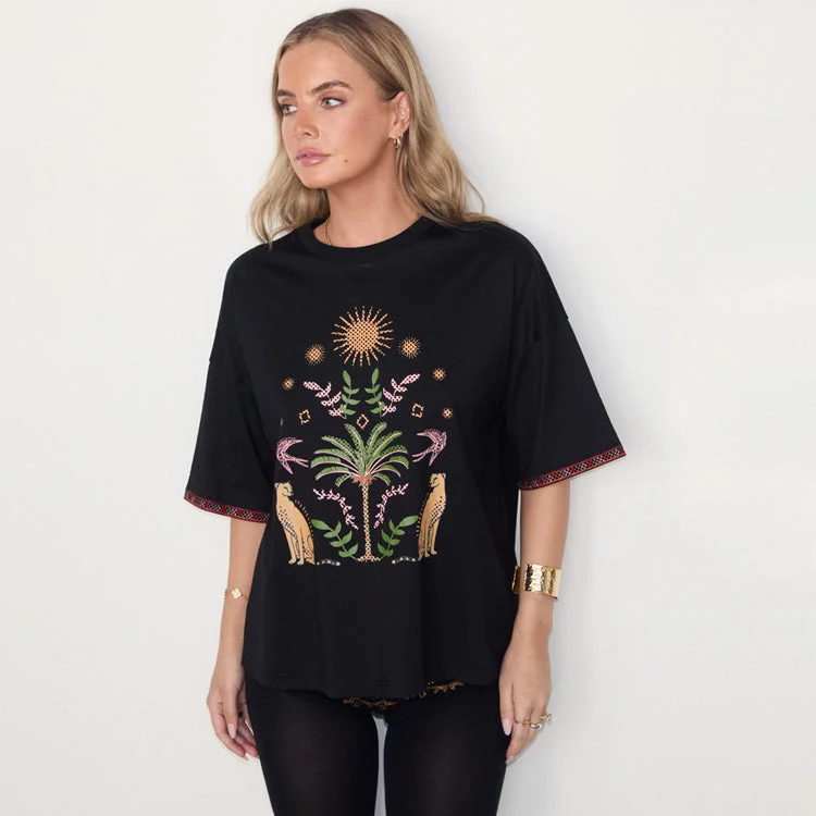 Running Wilder T-shirt Graphic T-Shirt Round Neck Polyester