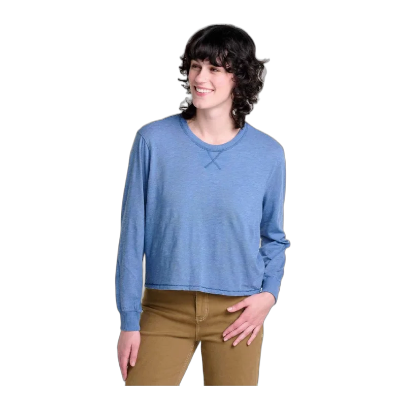 Women's Boundless Jersey Long Sleeve Tee Beaded Sequined Faux Fur