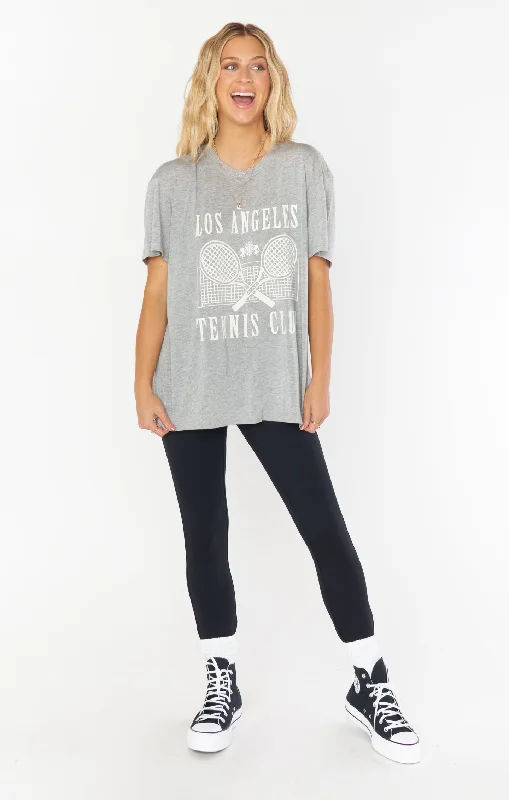 Travis Tee ~ Tennis Club Graphic Mesh Canvas Denim