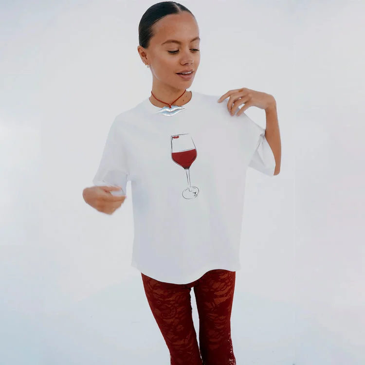 Vino T-Shirt Zippered Front Buttoned Front Snap Front