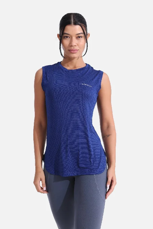 Bellwether Blue LiteRun Sleeveless Tee Collared Crew Neck Turtle Neck