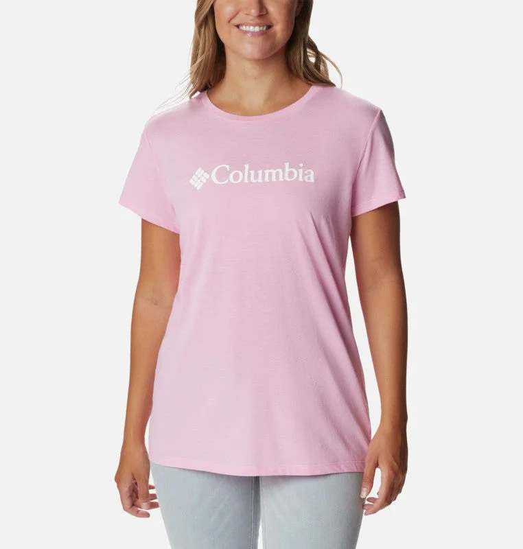 Columbia Trek SS Graphic Tee-PINK Print Jacquard Patchwork