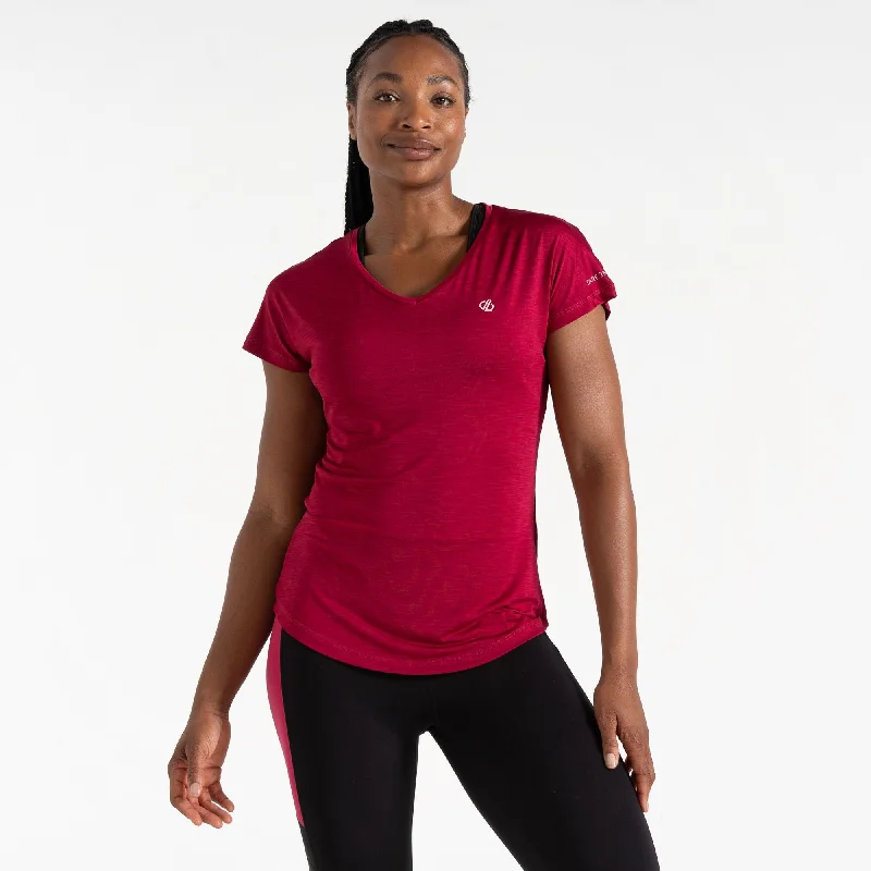 Dare2b Ladies Lightweight Wicking Vigilant Tee-PINK BERRY Mesh Fabric Canvas Fabric Denim Fabric