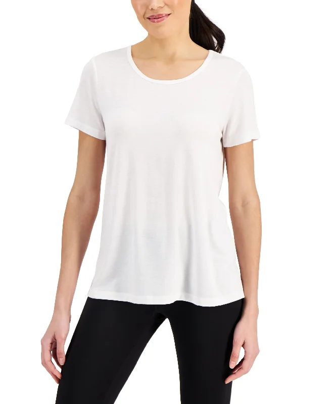 ID Ideology Womens Active Mesh Back T-Shirt Cotton Fabric Linen Fabric Terry Fabric