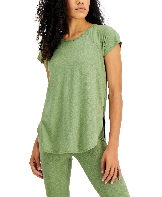 ID Ideology Womens Essentials Sweat Set T-Shirt Silk Blend Satin Velvet
