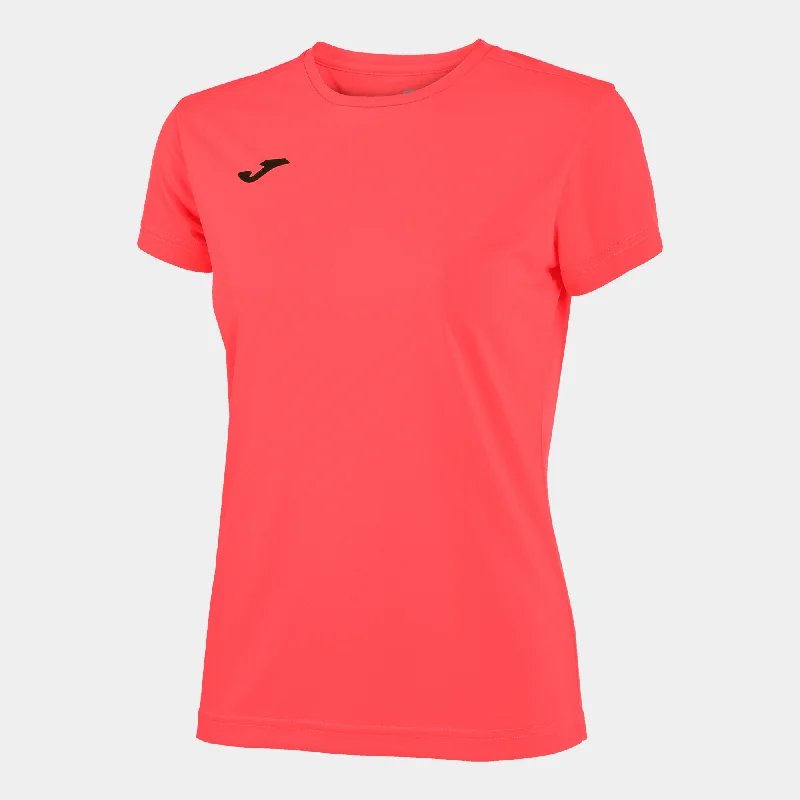 JOMA Ladies Combi Tee -CORAL Beaded Sequined Faux Fur