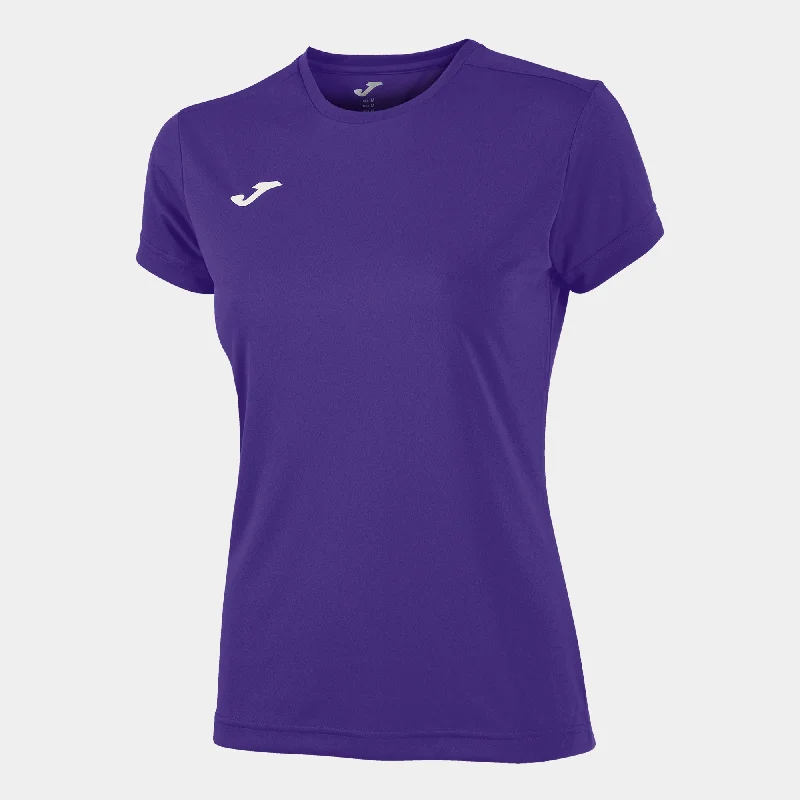 JOMA Ladies Combi Tee -PURPLE Mesh Blend Leather Blend Suede Blend