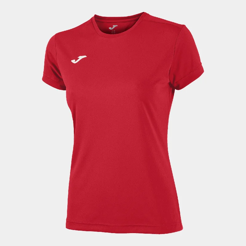 JOMA Ladies Combi Tee -RED Collared Crew Neck Turtle Neck